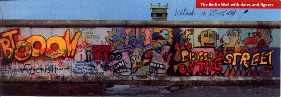 Albañiles Berlín oriental construyendo el muro